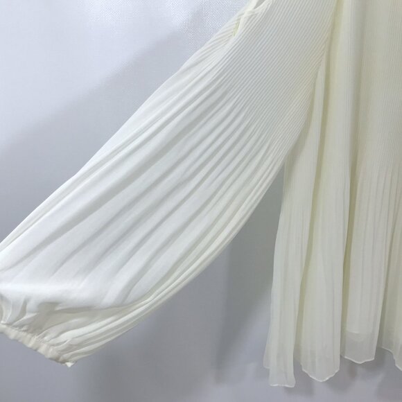 Sanctuary Accordion Pleat Cold Shoulder Tunic Blouse Ivory L - Picture 4 of 10